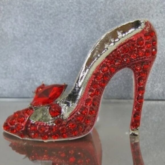Red crystal high heel shoe brooch pin sparkling red crystal shoe pin - Picture 2 of 6